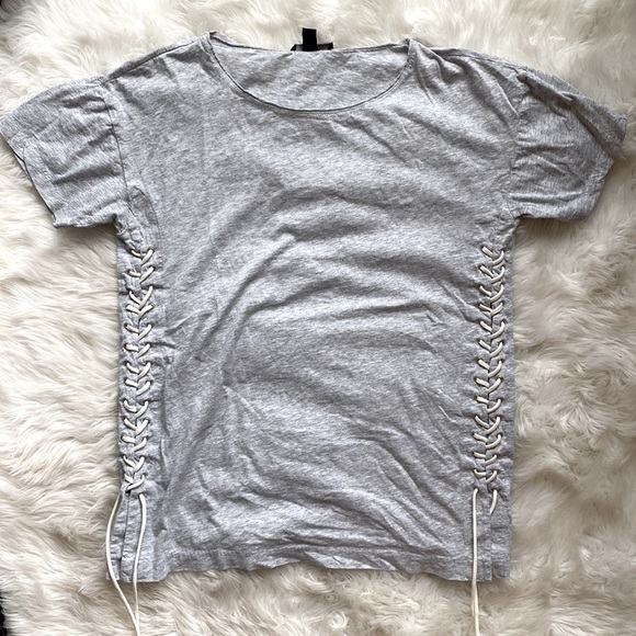 J Crew Side Tie Lace Up Cotton Tee - Picture 6 of 12